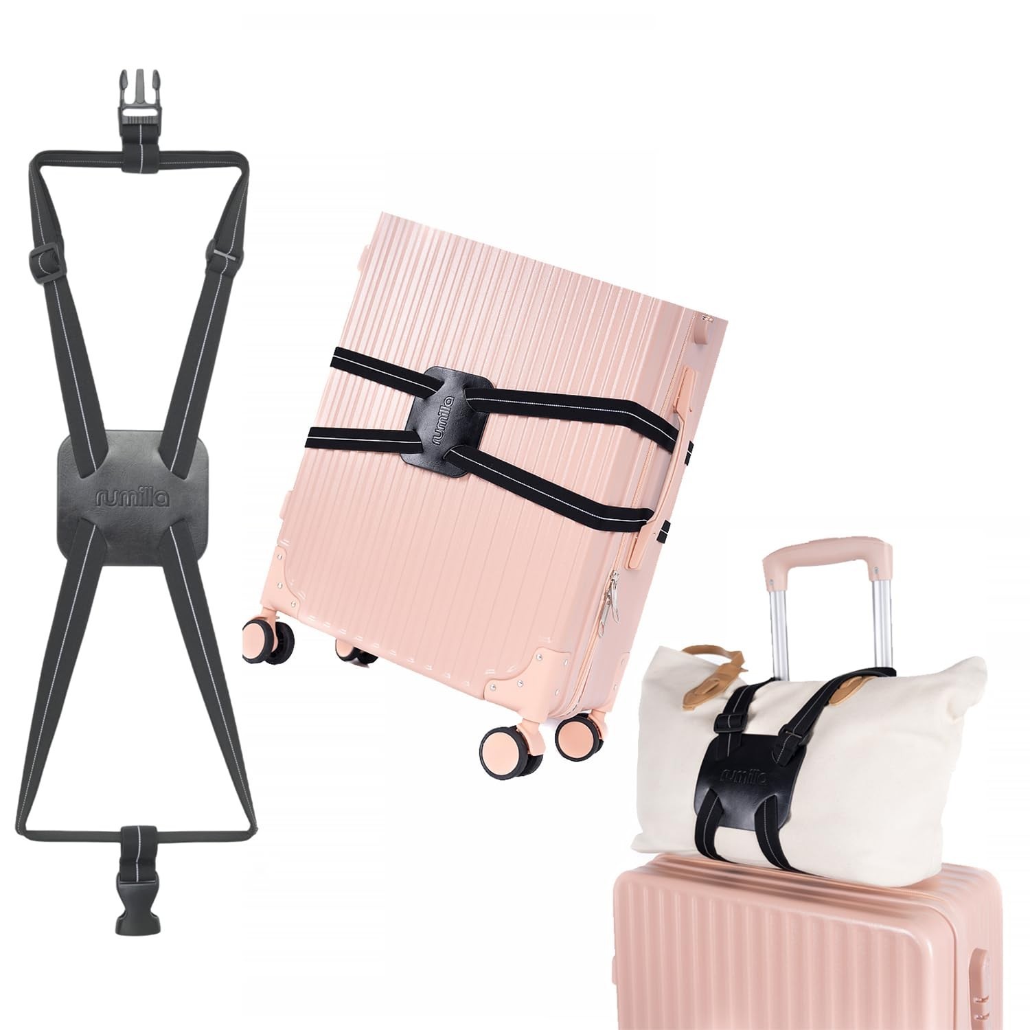 Luggage Straps for Suitcases, Travel Accessories to Connect Two Suitcase, Add...