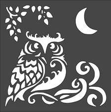 Owl Silhouette Wall Art Reusable Plastic Stencil - StencilAir
