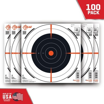  Bullseye Paper Shooting Targets by Allen Company, 12''x12,'' 0.35 lbs,100-Pack,