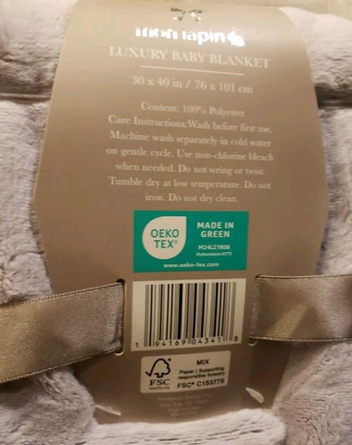 Mon Lapin Luxury Velvet LAVENDER 30 x 40" Baby Blanket Reversible! Sooooo Soft! - Picture 5 of 5