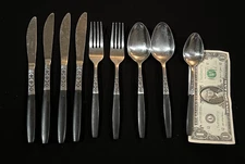9 x MCM ETERNA EKCO Silver EKS5A F2 Black Handle Stainless Steel Flatware Japan
