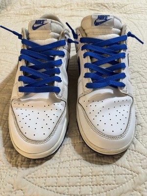 Nike Dunk Low White Hyper Royal Men s Leather Sneakers DV0831-104