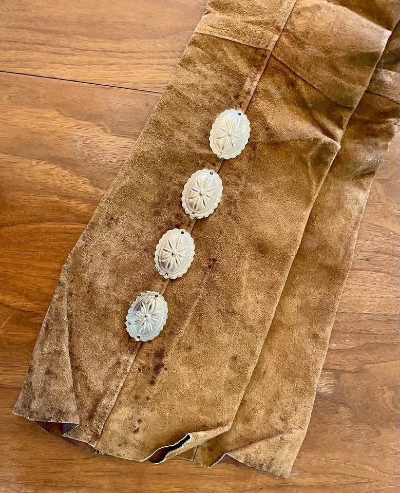 复古 Bushwhacker 西部麂皮绒裤子男式 30 英寸牛仔 Conchos Rancher 美国 * * — 第 4/4 张图片