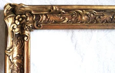 ANTIQUE ARTS CRAFTS FITS 9 X 13 WOOD PICTURE FRAME ORNATE GOLD GILT DEEP RELIEF