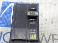 Square D QO2100 2 Pole 100 Amp 120/240 Volt Plug On Type QOA Circuit Breaker