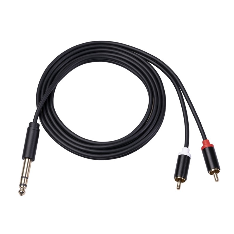 Cable for Home Theater TV Sound Box Amplifier 6.35mm 2 RCA Male to Male