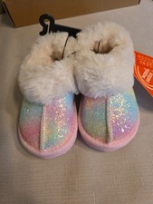 Wonder Nation Little Girls Slippers girl size 6 Rainbow Sparkle NEW WITH TAGS