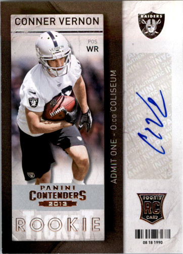 2013 Panini Contenders #161B Conner Vernon SP RC Auto - NM-MT - Picture 1 of 2