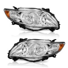 Headlights for OE Replacement Clear Lens I Chrome Housing I Amber Reflector
