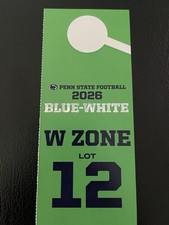 2026 Penn State Blue White Game Parking Pass Lot 12