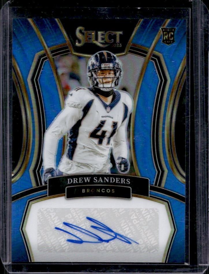 Drew Sanders Panini Select Rookie Signatures #RSIDSA Light Blue