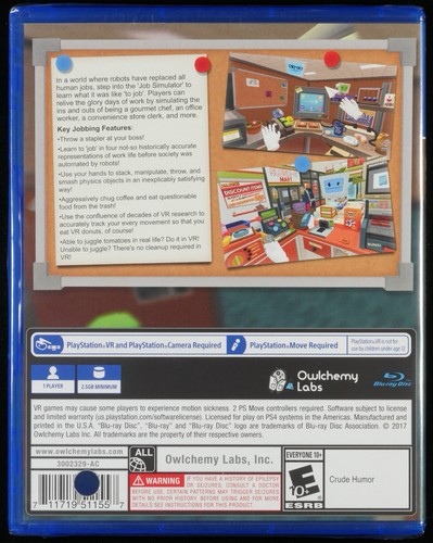 Job Simulator Sealed PlayStation 4 PS4 PSVR Graded WATA 9.8 A++ NIB Low Pop - Picture 4 of 4