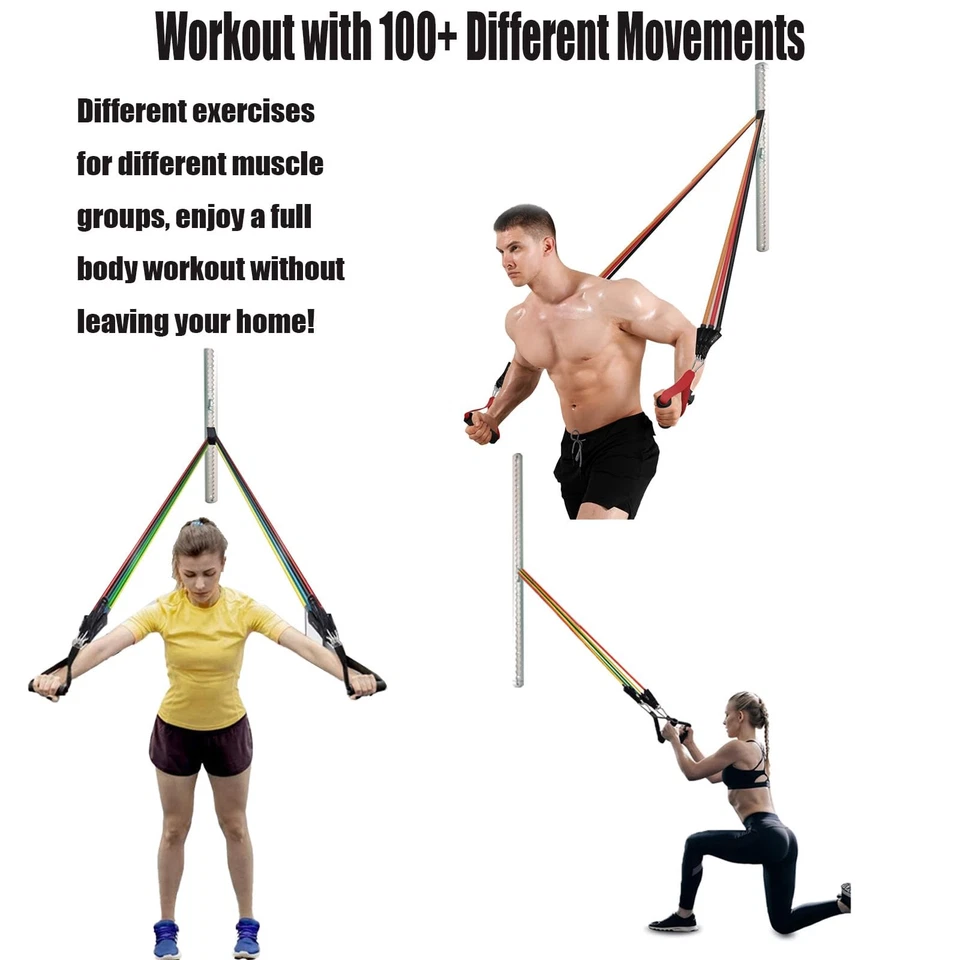 Sistema de anclaje de pared de banda de resistencia ajustable para gimnasio en casa con rieles y coche S... Foto 4 de 4