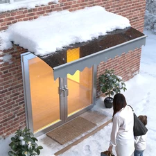 79" x 34" Window Awning Door Canopy Polycarbonate Aluminum Bracket