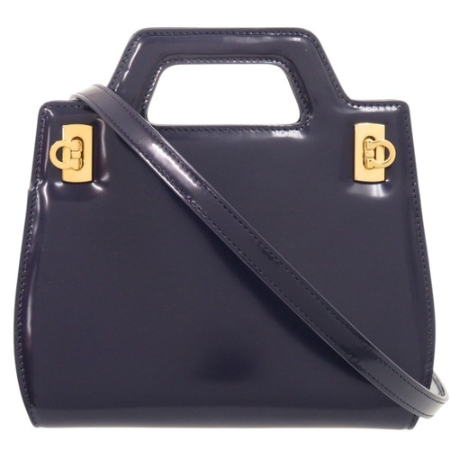 ECHT Salvatore Ferragamo 213485 Gancini Wanda Mini Handtasche blau Leder - Bild 1 von 9
