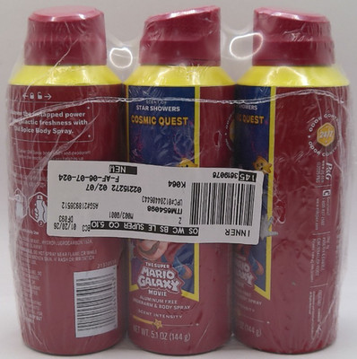3PK Old Spice Super Mario Galaxy Cosmic Quest Deodorant Spray 5.1oz EACH New
