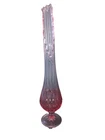 Vintage Fenton Thumbprint Pink Column Stretch/sling Vase 12”