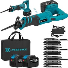 Cordless Rotated Handle wood Reciprocating Saw 2 x 6.0Ah Battery 12Pcs Blades
