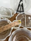 Vintage Set Of 7 Fenton White Opalescent Glass Plates And Bowl — photo 4