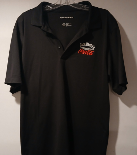 Camisa estilo polo negra bordada Jack Daniels and Coke talla M