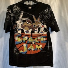 Freeze Space Jam Vintage 1996 Graphic Tee Black XL Youth Made in USA RN 71868
