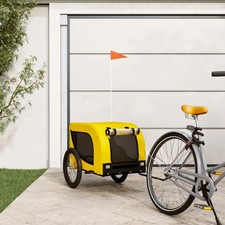 WALPLUS Pet Bike Trailer Yellow Black Oxford Fabric and Iron Frame