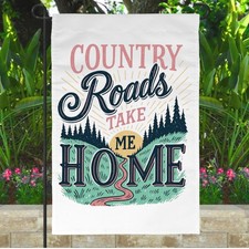 Country Roads 12x18 Handmade Garden Flag Custom Personalized Yard Outdoor Decor