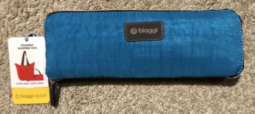 New With Tags—Biaggi ZipSak 631116 Microfold Foldable Shopper Tote—Teal - Afbeelding 1 van 2