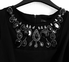 Ladies Black Beaded Party Dress Size 12