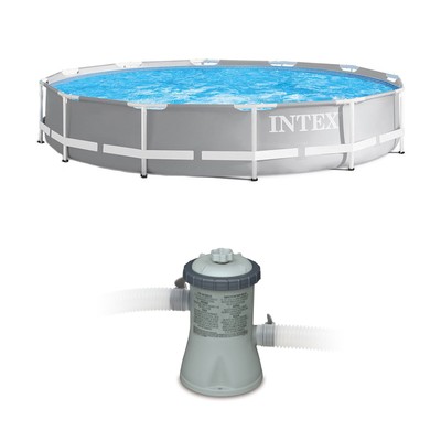 Intex 12 Ft x 30 In Prism Steel Frame Pool | Intex Easy Set Pool Filter Pump 