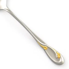 Oneida GOLDEN CALLA LILY Stainless Deluxe Glossy Gold Accent Flatware CHOICE