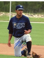 KEAN WONG TAMPA BAY RAYS SIGNED AUTOGRAPHED PRE GAME 8X10 PHOTO W/COA 