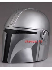 Din Djarin Mandalorian Cosplay Silver Mask FRP Wearable Helmet Props Star Wars