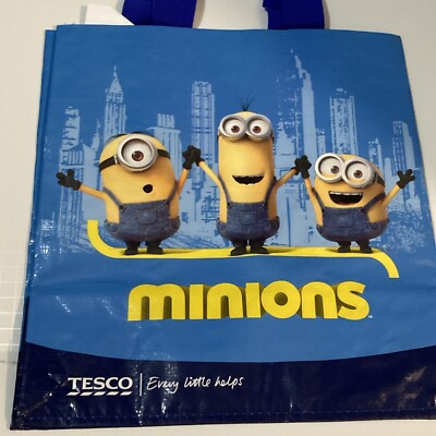 Tesco Minions Banana Tote Bag Kevin Stuart Bob New York Empire State Blue Guitar
