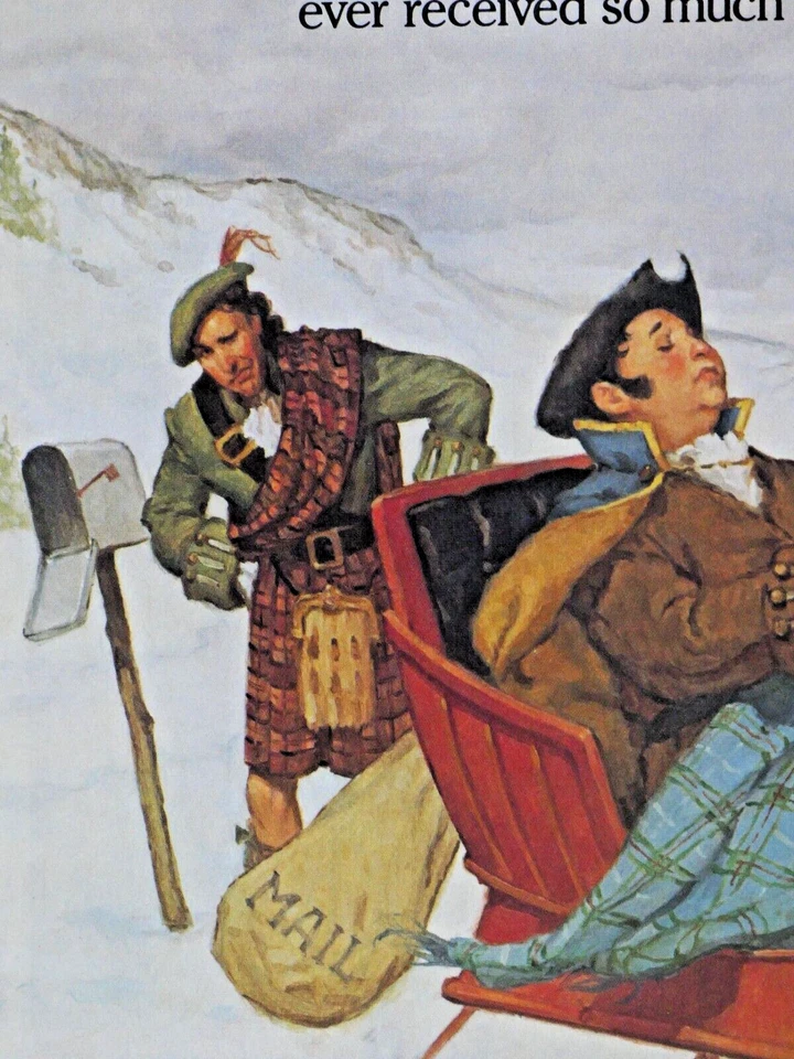 Natal Antigo 1989 Hugh McDermott Carteiro Drambuie Fita Vermelha Impressão Original Anúncio - Imagem 3 de 3