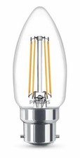 Philips Dimmable LED Warm White Classic Candle 4.5W = 40W 470lm B22 Light Bulb
