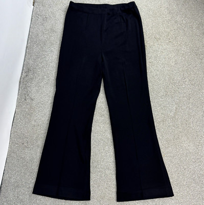 Exclusively Misook Pants Womens L Black Straight Leg High Rise Stretch Waist