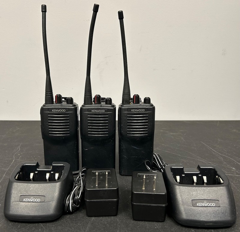 Lot of 3 Kenwood TK-3101 UHF FM Transceiver Two-Way Radios w/ Charger