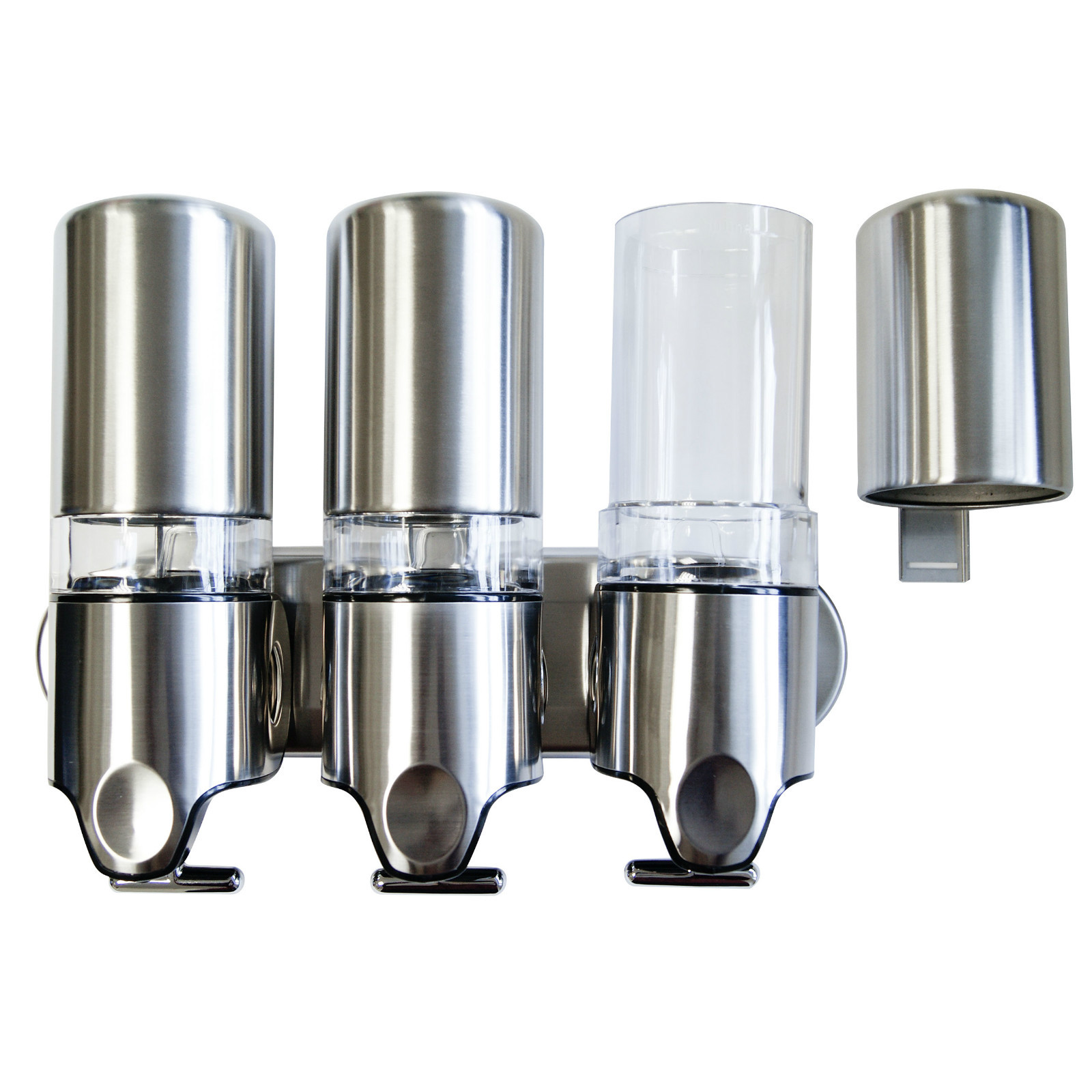 LUXURY SHOWER GEL DISPENSER STAINLESS STEEL CHROME BATHROOM WALL