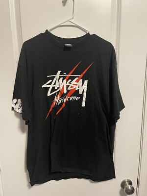 Vintage Stussy t shirt sz XL black/red Rare Piece | eBay Vintage Stussy t shirt sz XL black/red Rare Piece | eBay