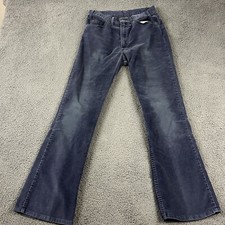 Vintage Levis Pants Mens 28x30 Black Corduroy Straight Leg SF 207 White Tab