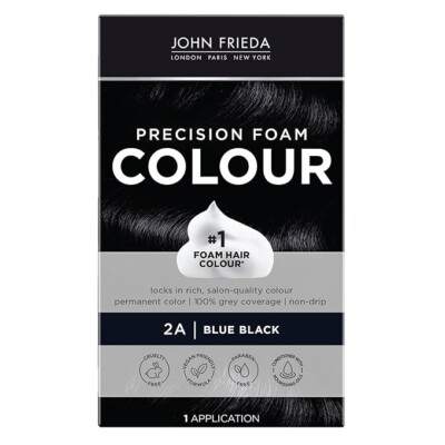 John Frieda Black Hair Color Foam Kit, 2A Blue Black Hair Dye FREE SHIPPING