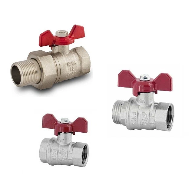 IDMAR Kugelhahn Größe von 1/4" 3/8" 1/2" 3/4" 1" IG/IG, IG/AG Flügelgriff ventil NEU