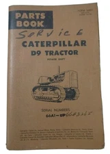 Caterpillar D9 Tractor Parts Book Serial 66A1 and Up Form 36003 March 1965