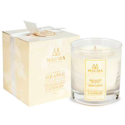 Magma London - Luxus Duftkerze - Geschenkbox - Bouquet Blanc & Bergamotte 38cl