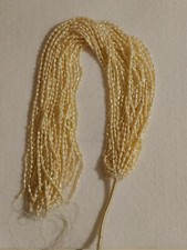 One Strand - VG - 3mm x 5mm White Rice Pearl Strand - 16 in Long