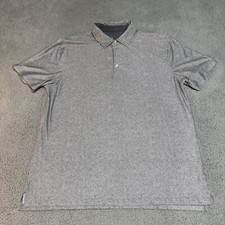 Hickey Freeman Polo Shirt Men Large Gray Polyester Golf Golfing Outdoors Preppy