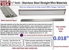 Orthodontic Stainless Steel Straight Lengths .018" Wire SS 15'' Lengths 100 Pack