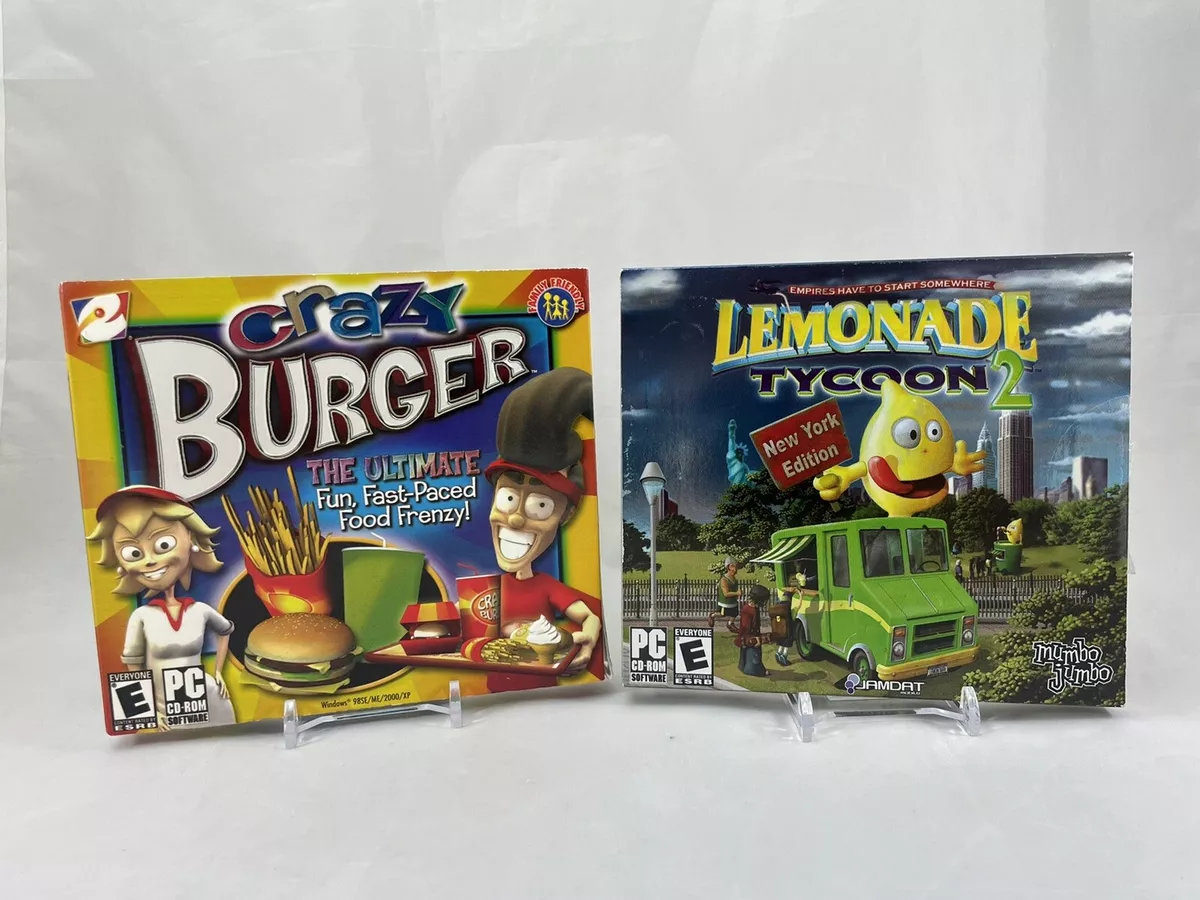 CRAZY BURGER & LEMONADE TYCOON 2 ( PC Computer GAMES ) Windows 98