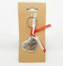 NWT Always In My Heart Silver Charm Keychain Butterfly Ribbon